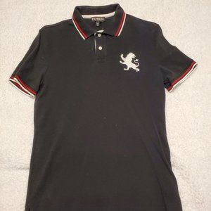 Express Men's Size S Solid Black Casual Short Sleeve Polo Shirt